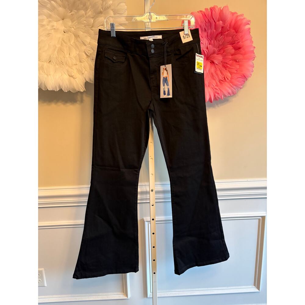 CELEBRITY PINK BLACK WESTERN FLARE JEANS SIZE 9/29 NWT